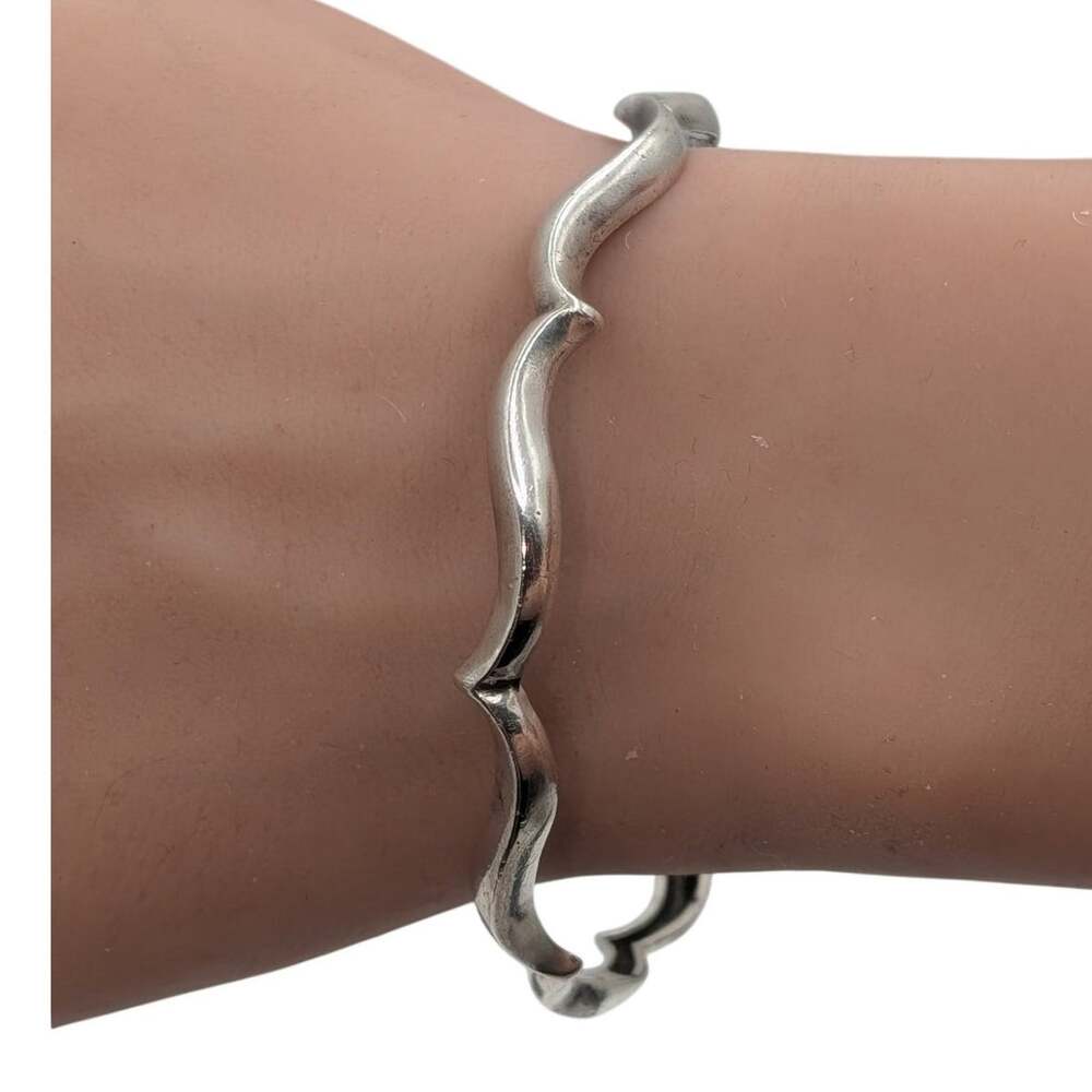 Retired James Avery Sterling Silver Wave Scroll Bangle Bracelet